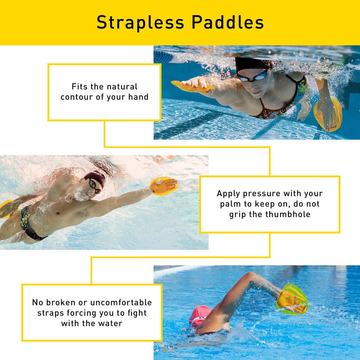 Finis Agility Paddles (Strapless) - Floating 3 Finis Agility Paddles (Strapless) - Floating - Image 3